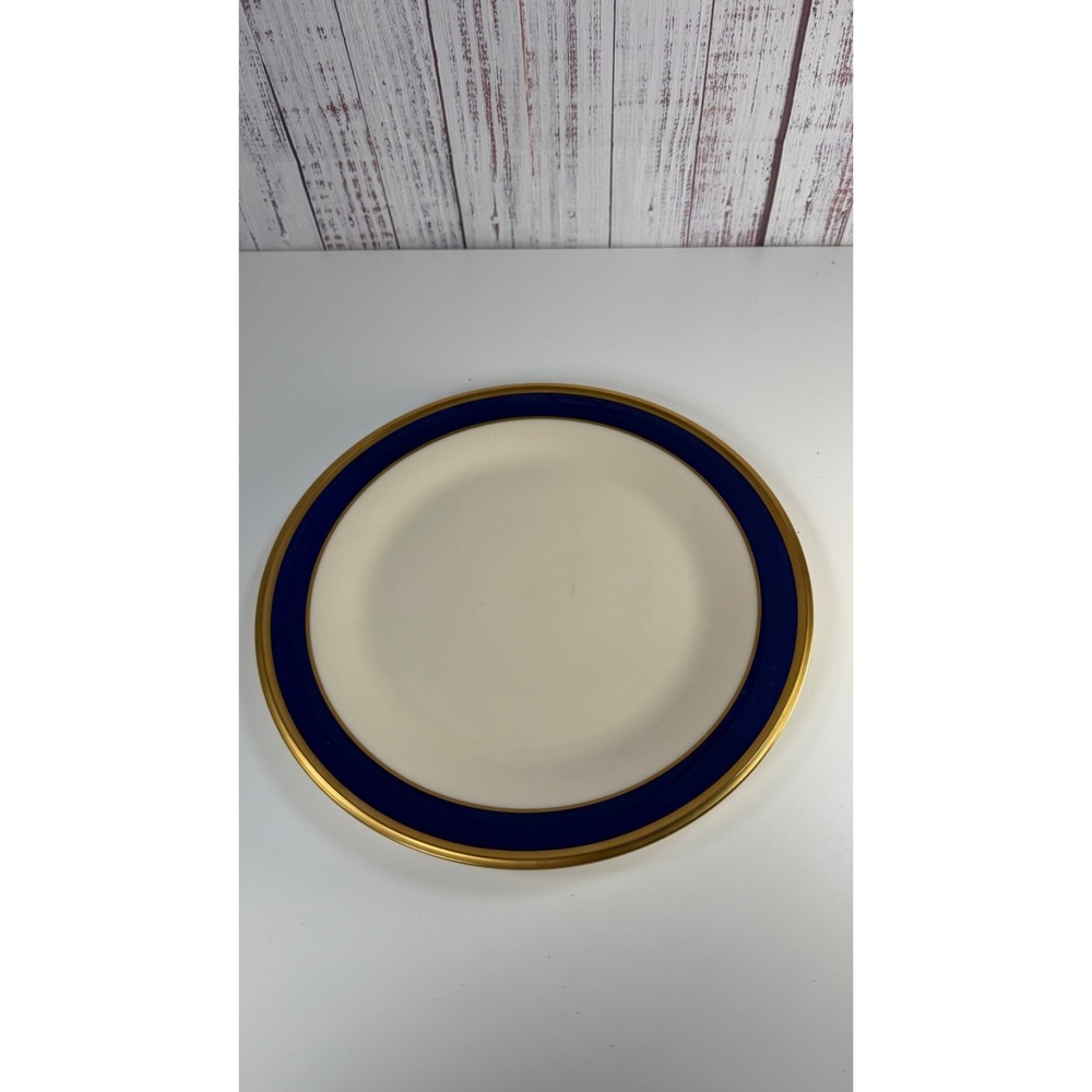 Vintage Lenox Special Porcelain Dinner Plate Cobalt & Gold 10.75"